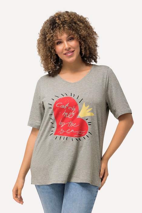 T-Shirt, Herz, V-Ausschnitt, Classic, Halbarm