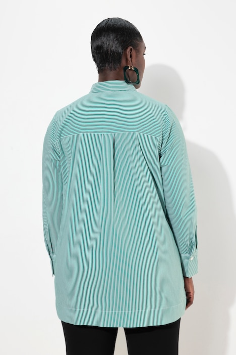 Hemdbluse, Streifen, Hemdkragen, Langarm