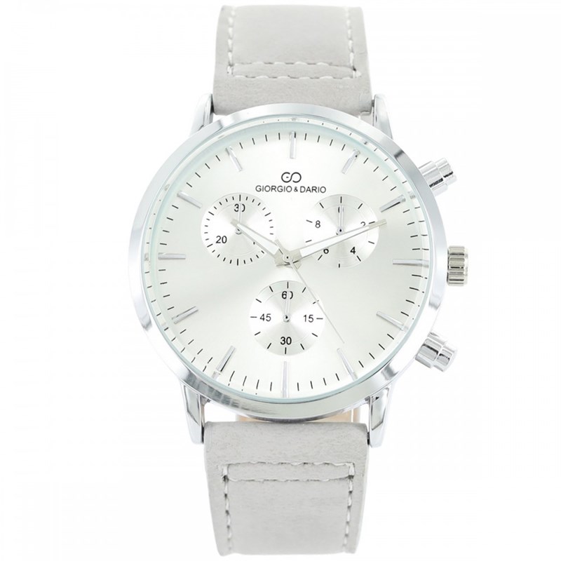Coffret montre Homme GIORGIO bracelet Cuir Gris
