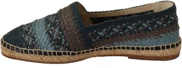 Dolce & Gabbana Blauw Grijs Buffalo Espadrille Schoenen Blue