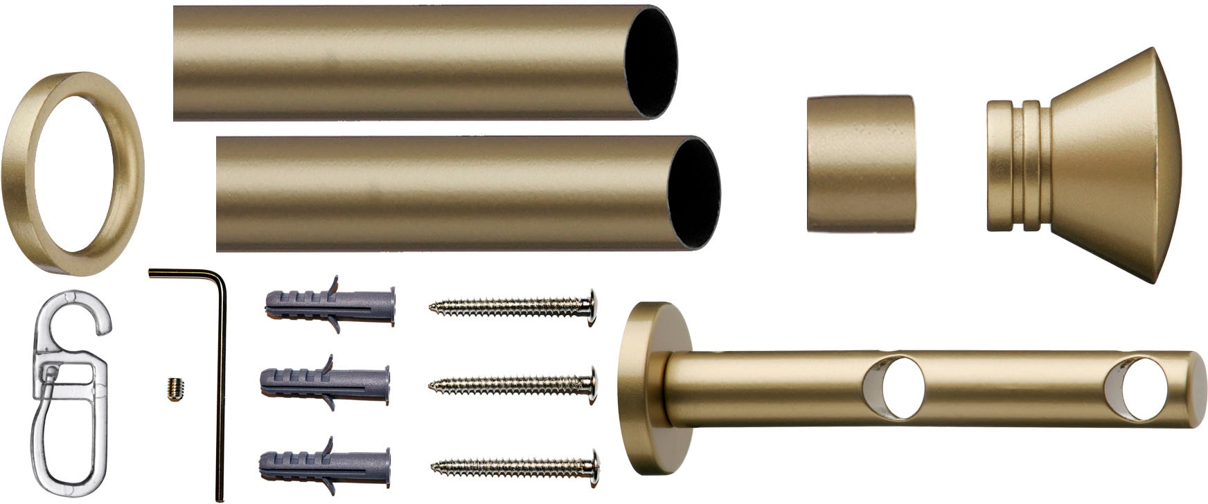 indeko Gardinenstange »Ibiza« Ø 12 mm 2 läufig-läufig Fixmass Komplett-Set inkl. Ringen und Montagematerial