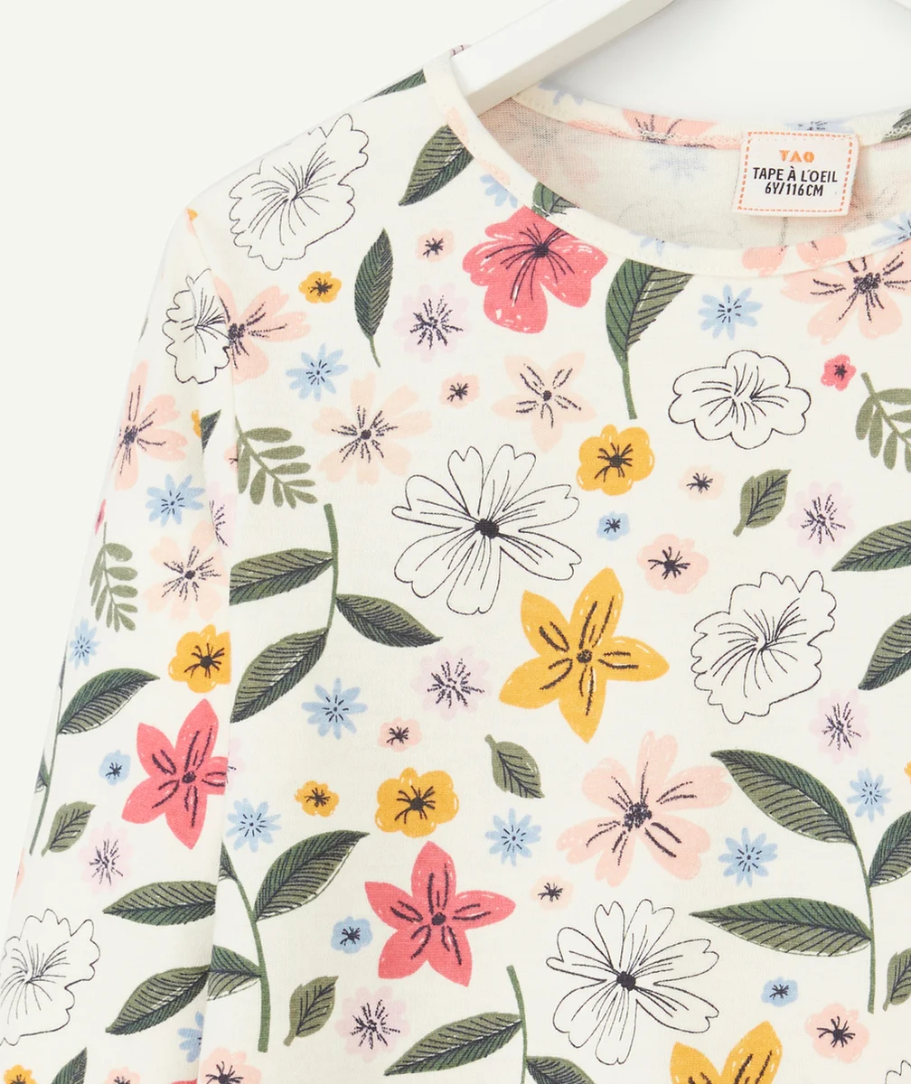 PYJAMA FILLE EN COTON IMPRIMÉ FLORAL COLORÉ