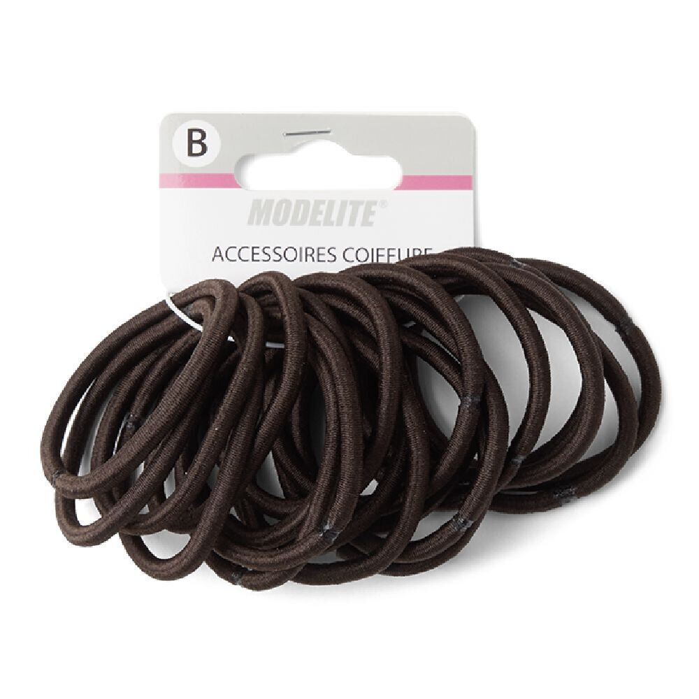 Lot de 15 élastiques à cheveux basiques polyester marron