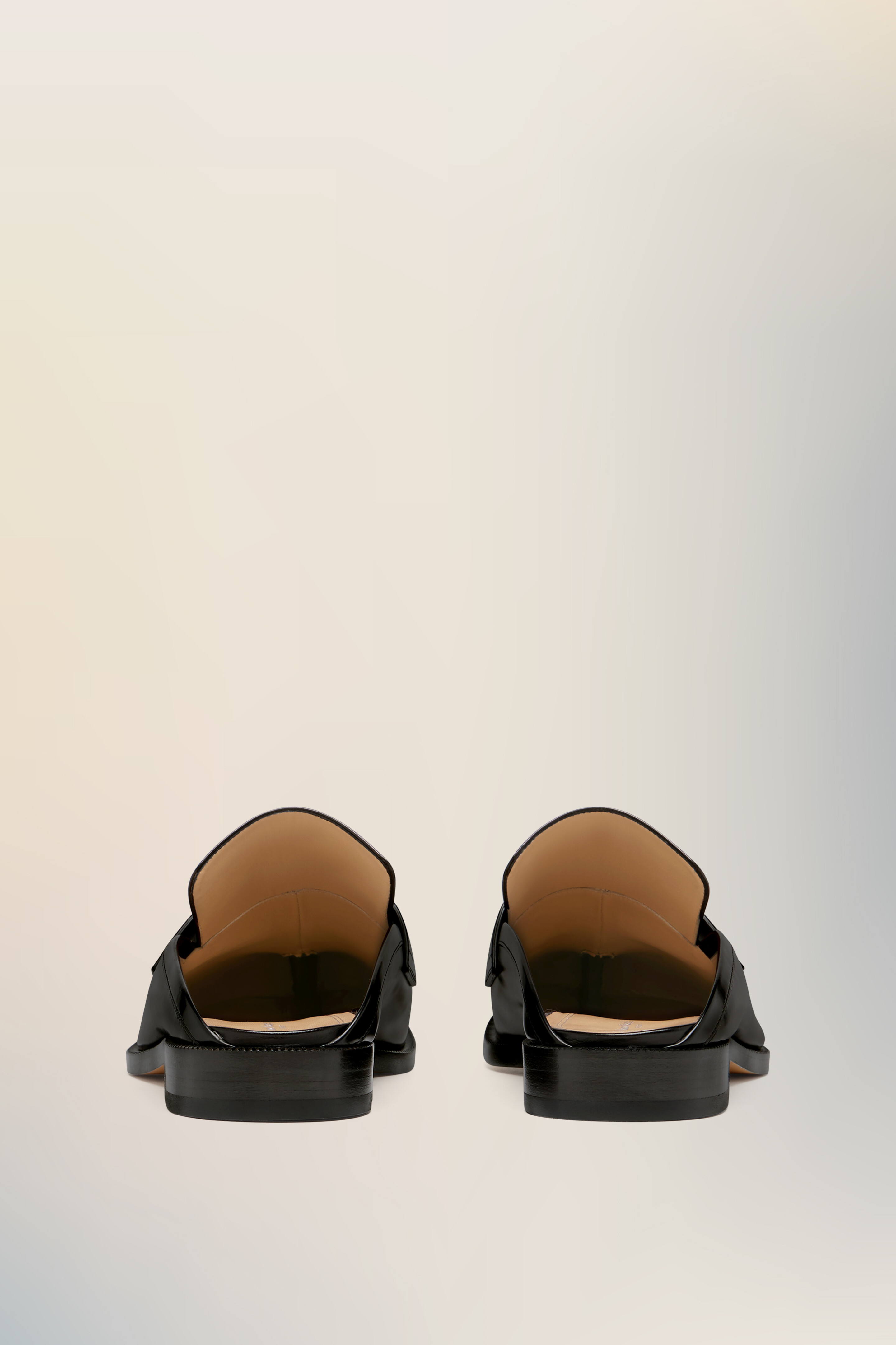 Mocassins style mules Tabi City noirs en cuir pour homme