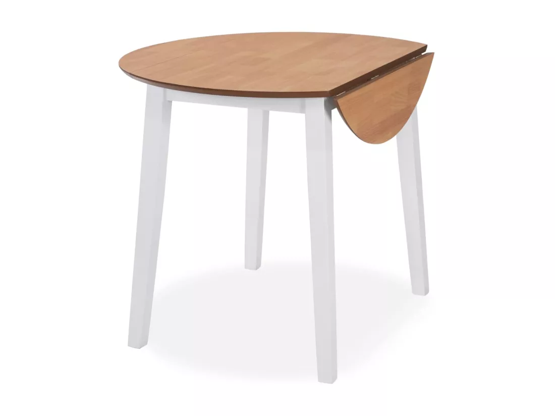 Ensemble de salle à manger 5 pcs MDF et hévéa Blanc