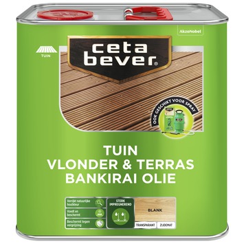 CetaBever Vlonder- & Terrasolie bankirai zijdemat transparant blank 2,5 liter