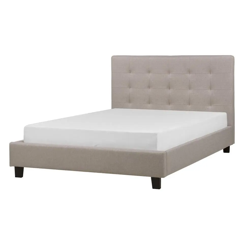 ROCHELLE - Tweepersoonsbed - Lichtgrijs - 140 x 200 cm - Polyester