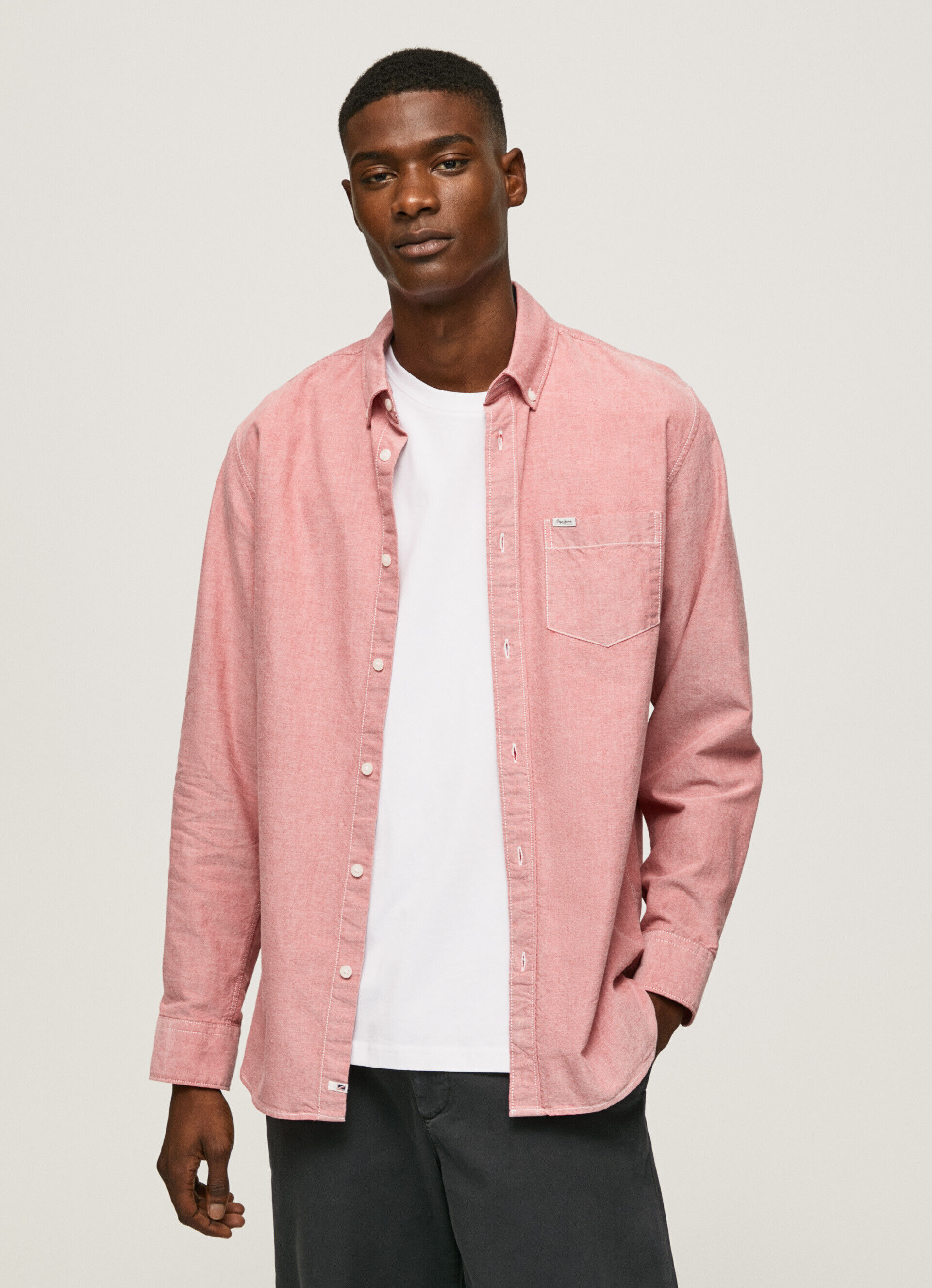 Camisa Oxford de corte Lowell regular - rosa claro