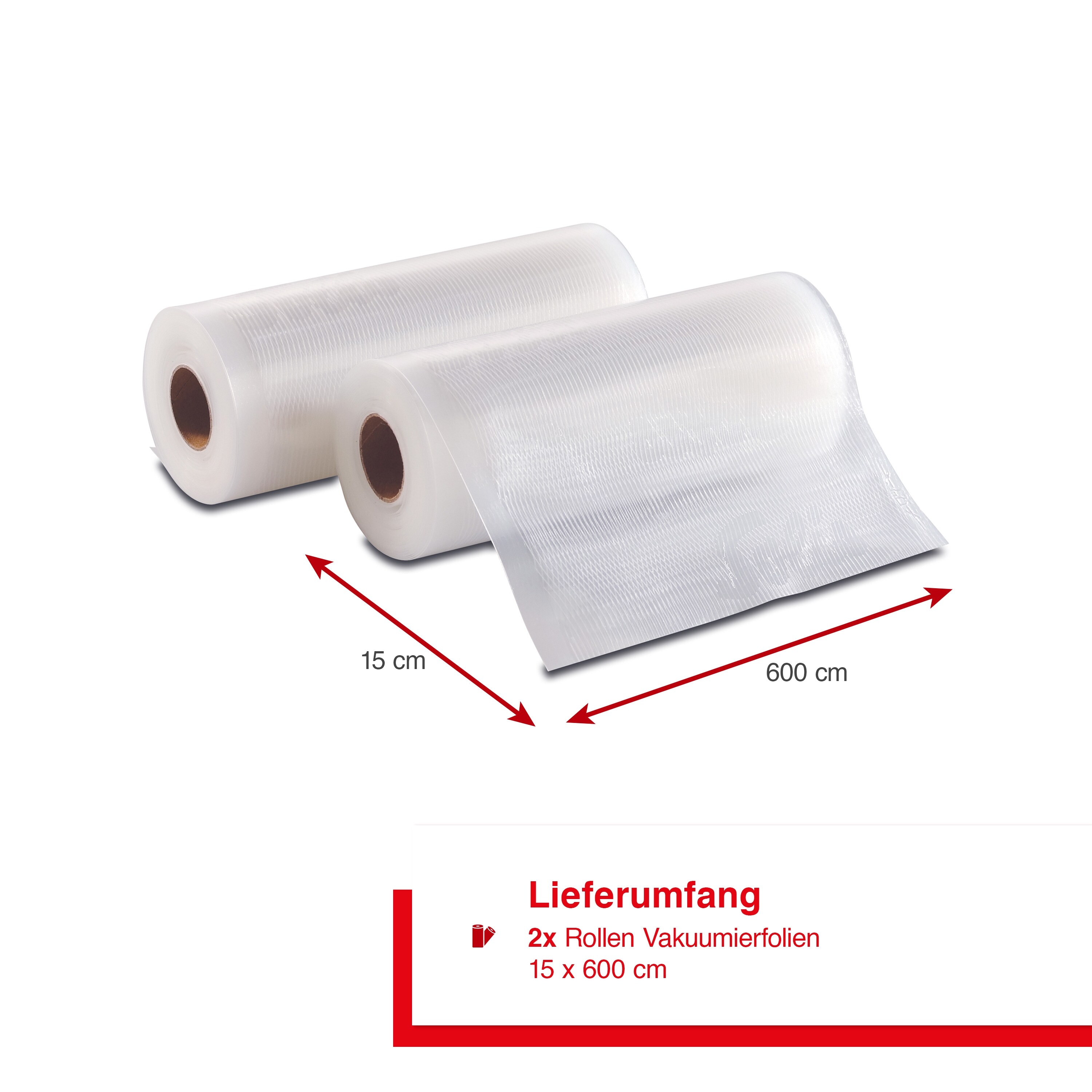 Solis Vakuumierfolie für Vakuumierer, 2 Rollen BPA-frei, 600x15 cm