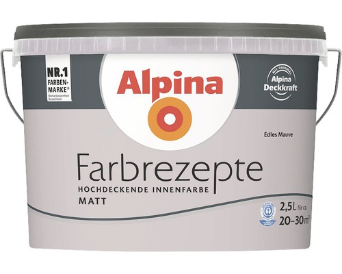Alpina muurverf kleur recepten elegant mauve 2.5 l