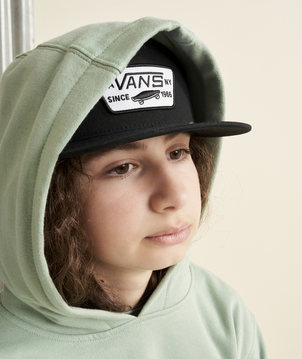 VANSSWEAT À CAPUCHE GARÇON EN COTON VERT AVEC LOGO