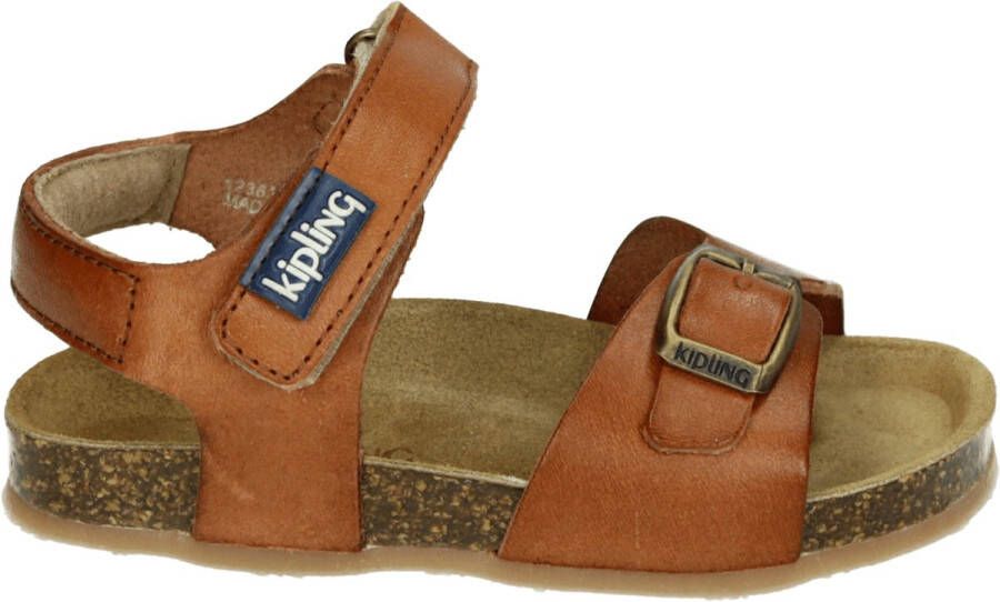 Kipling Fabio leren sandalen cognac Bruin Jongens Leer Effen 25