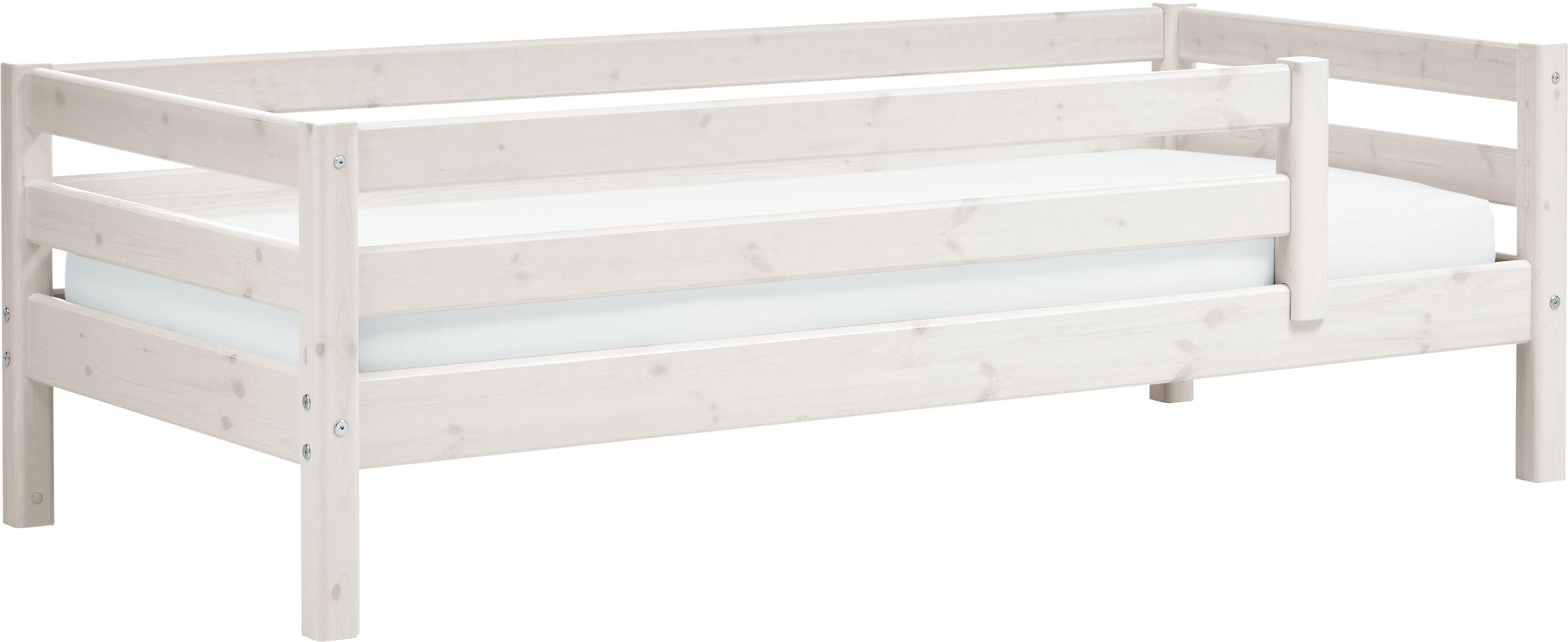 Flexa CLASSIC Einzelbett - White Wash / B: 100.0 cm x T: 210.0 cm x H: 67.0 cm