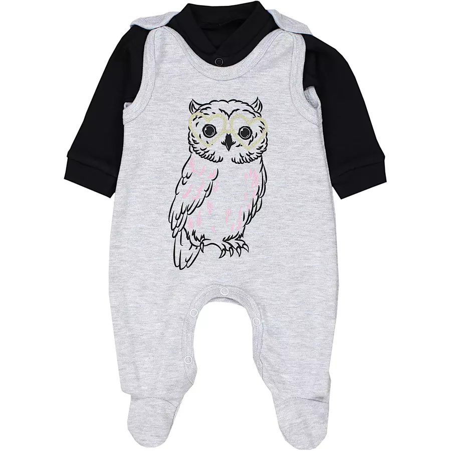 TupTam Baby Unisex Strampler-Set mit Aufdruck Spruch 2-tlg grauschwarz