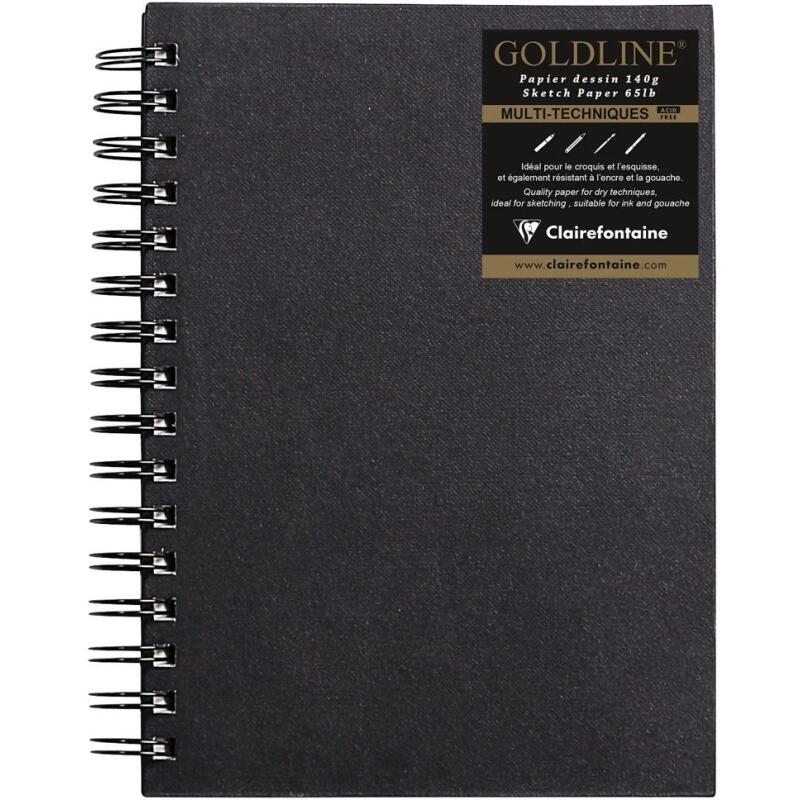 Goldline carnet spiralé 64F A5 140g F - Ivoire