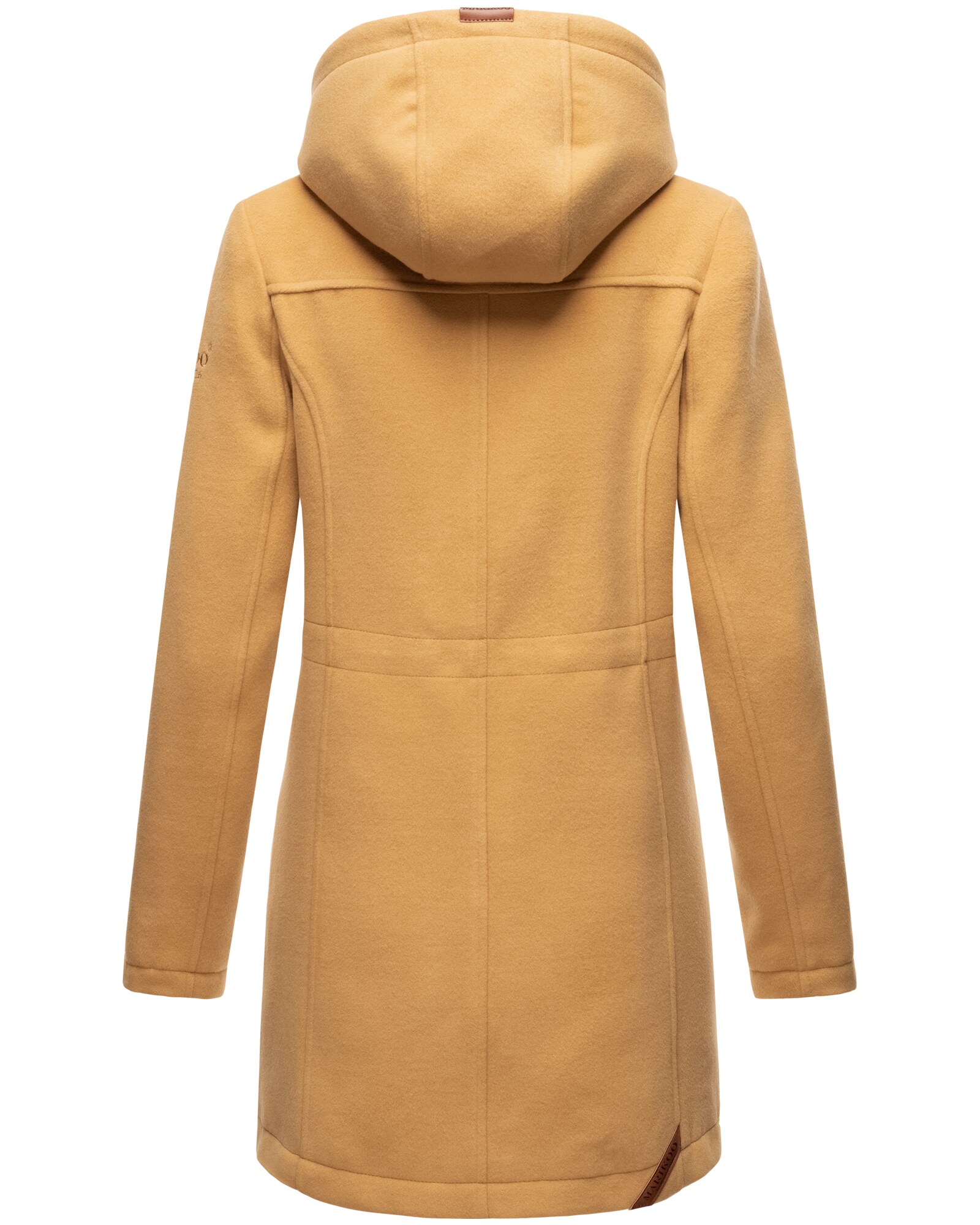 MARIKOO Damen Mantel Winterjacke in Woll Optik mit abnehmbarer Kapuze Leilaniaa