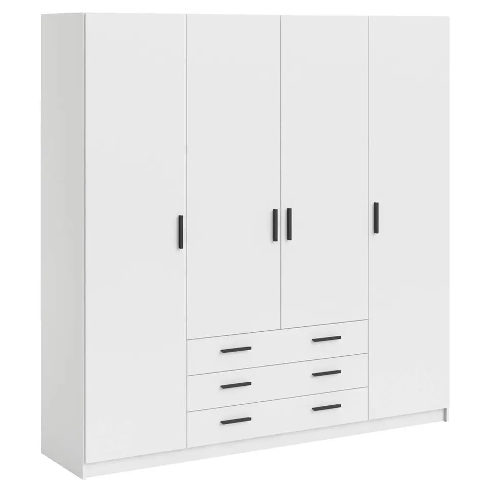 Kledingkast Sprint 4-deurs - wit - 200x196x50 cm
