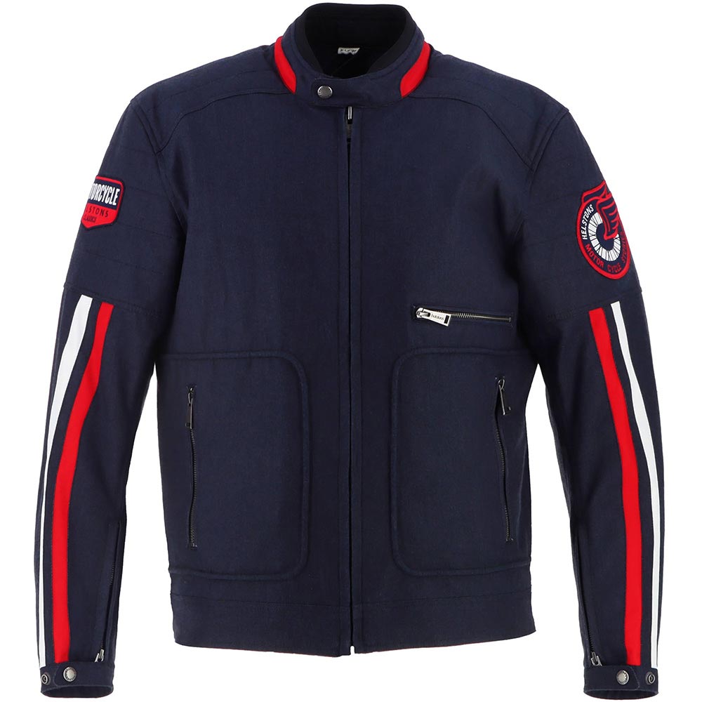 Helstons - Blouson Vulcan Tissu Technique Bleu / Rouge / Blanc