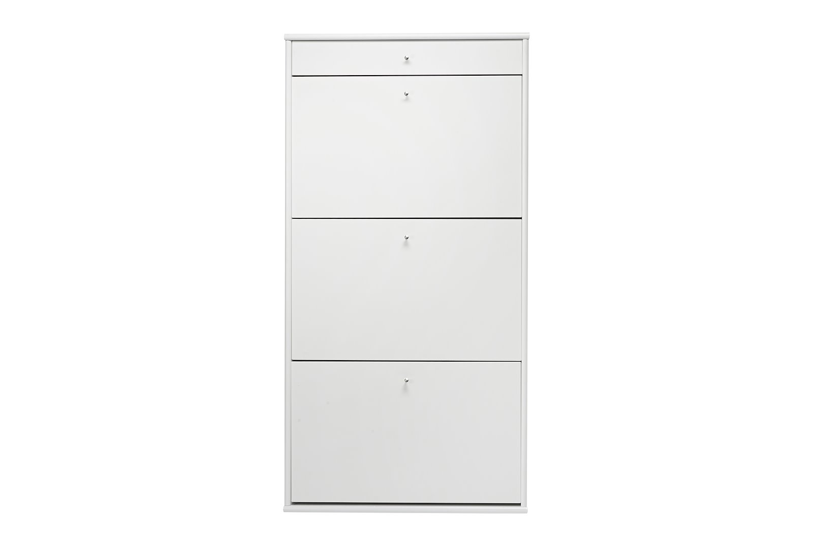Mistral Skoskap 4 skuffer. Lakkert farget eik i snøhvit.