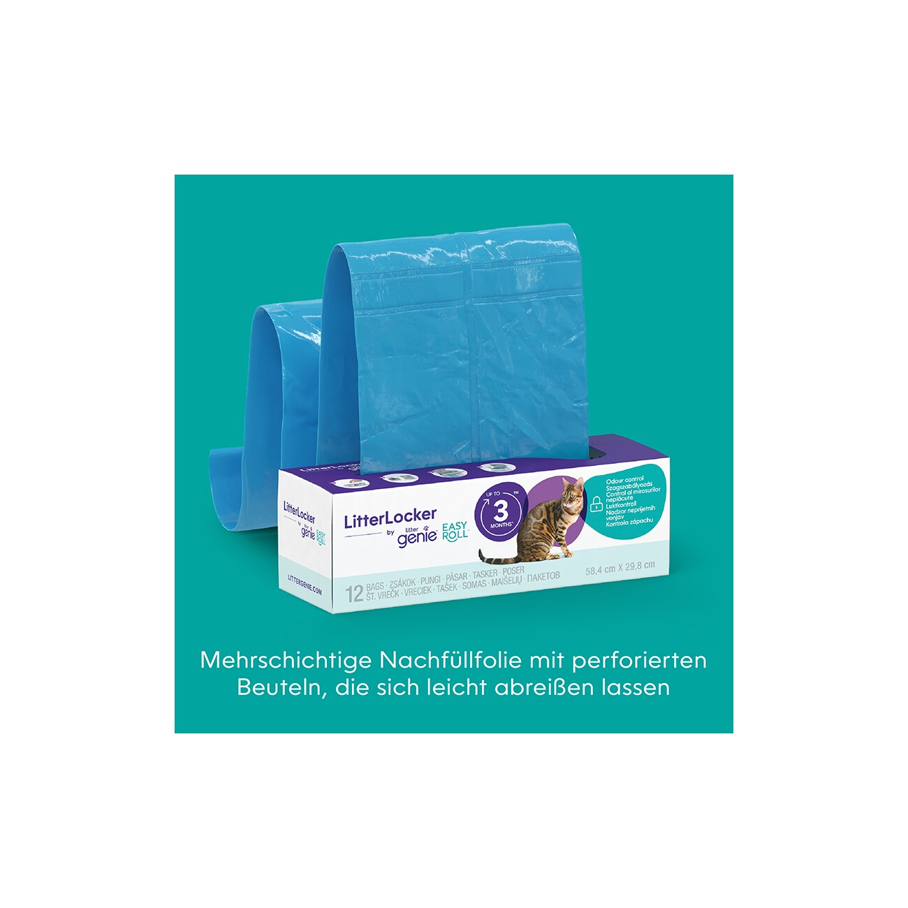 LitterLocker by Litter Genie EasyRoll Katzenstreu-Entsorgungseimer inkl. 3-Monats-Kassette