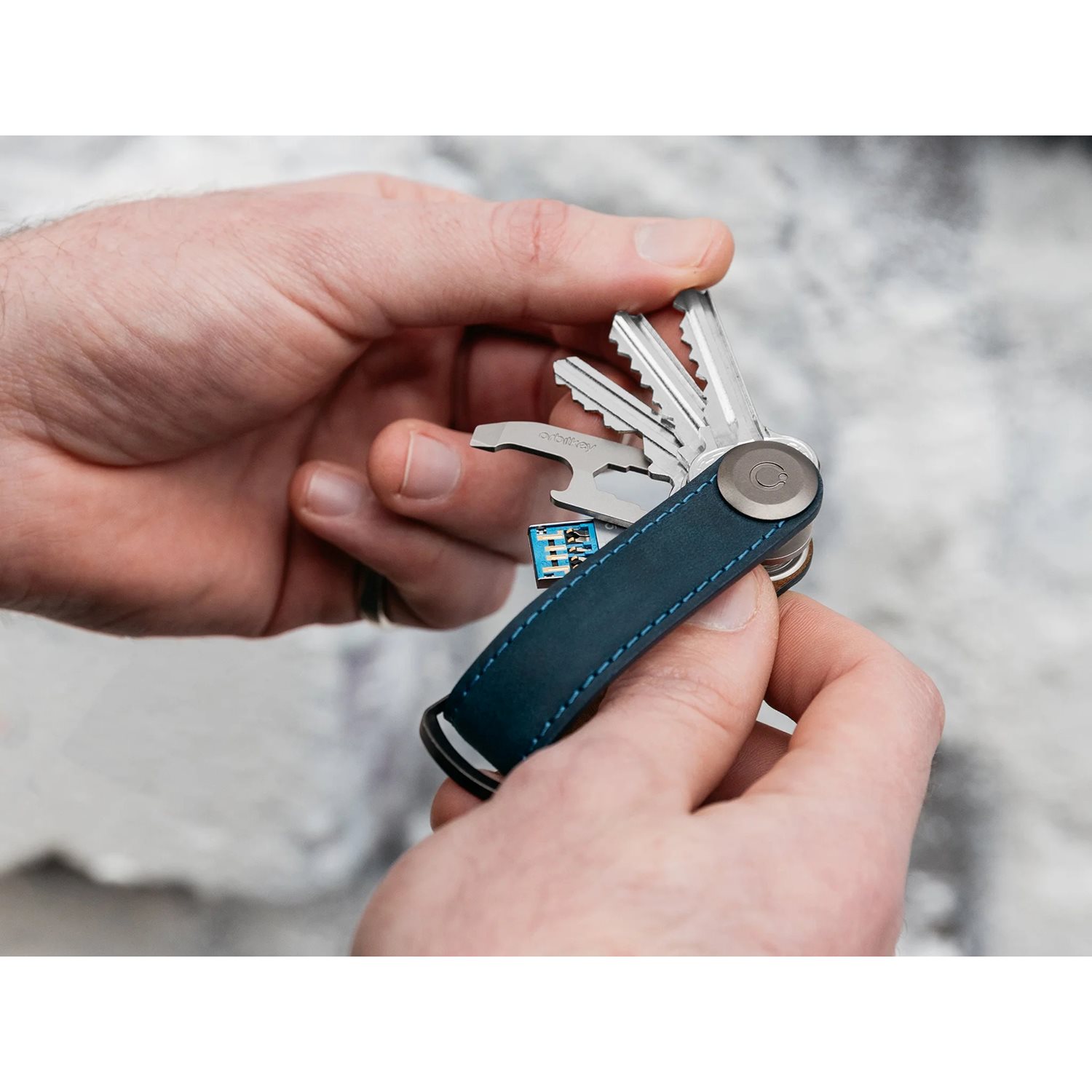 Orbitkey Premium Leather 2.0 Keyholder steel grey