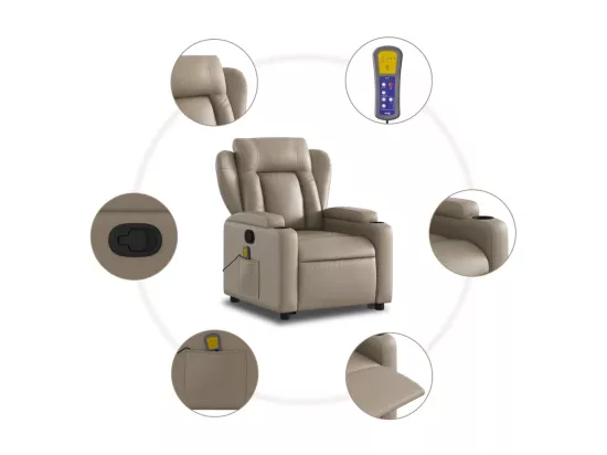 Fauteuil inclinable massant Cappuccino Similicuir