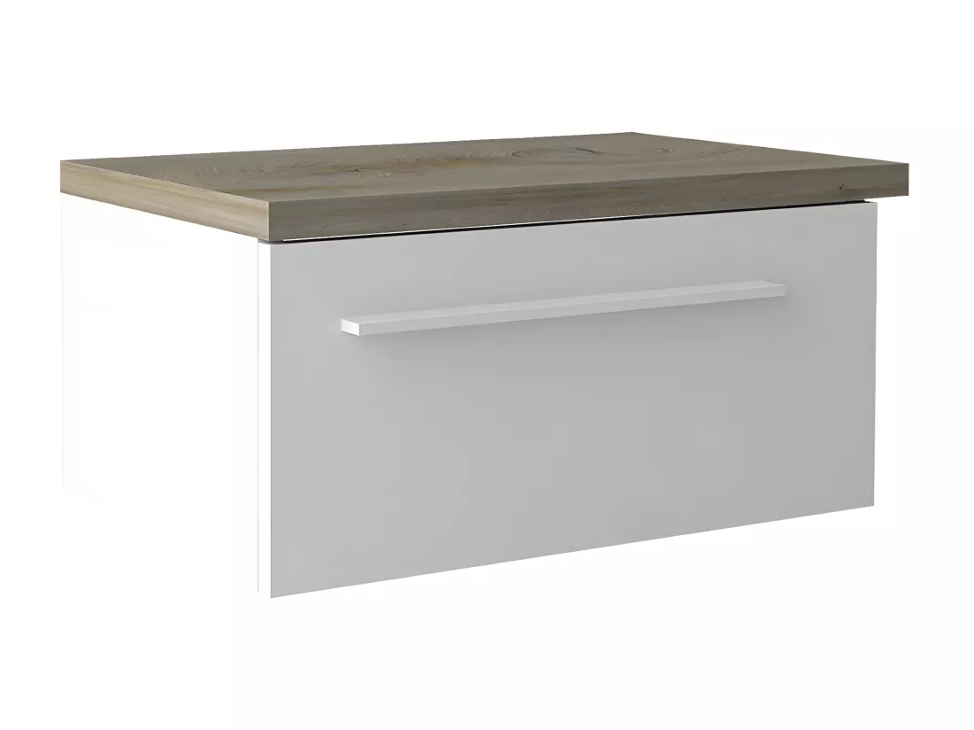 NINO LIGHT - Lit 180x200cm avec Leds et Chevets Suspendus + Armoire 3P