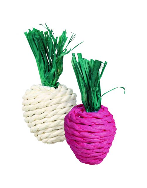 Trixie Knaagspeeltje Strotouw Radijs - Speelgoed - 8 cm Assorti 2 stuks