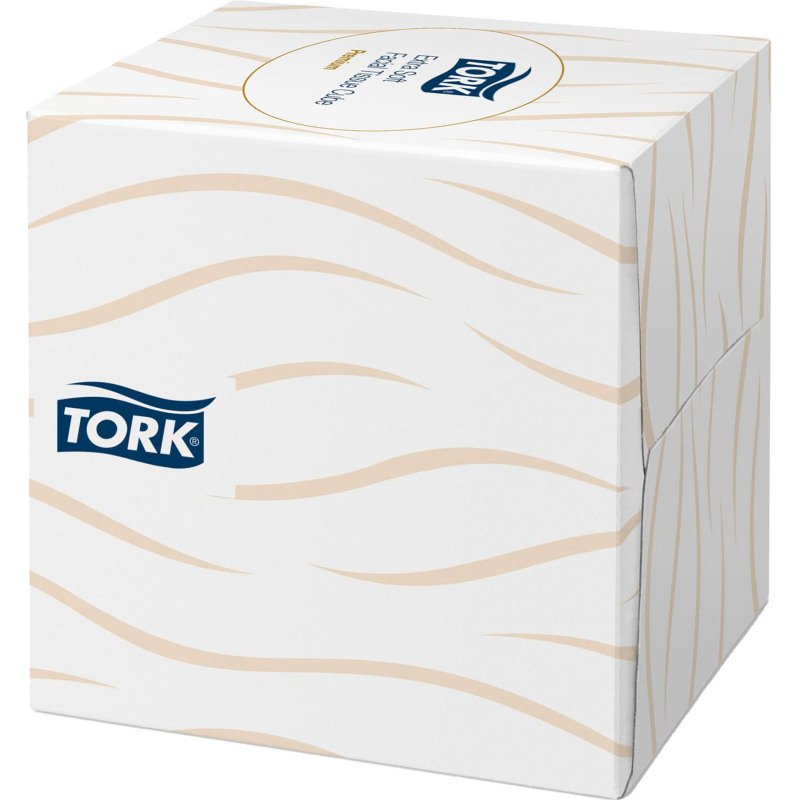 Mouchoirs Tork boîte Cube doux blanc, Premium, 2 plis, 100 feuilles