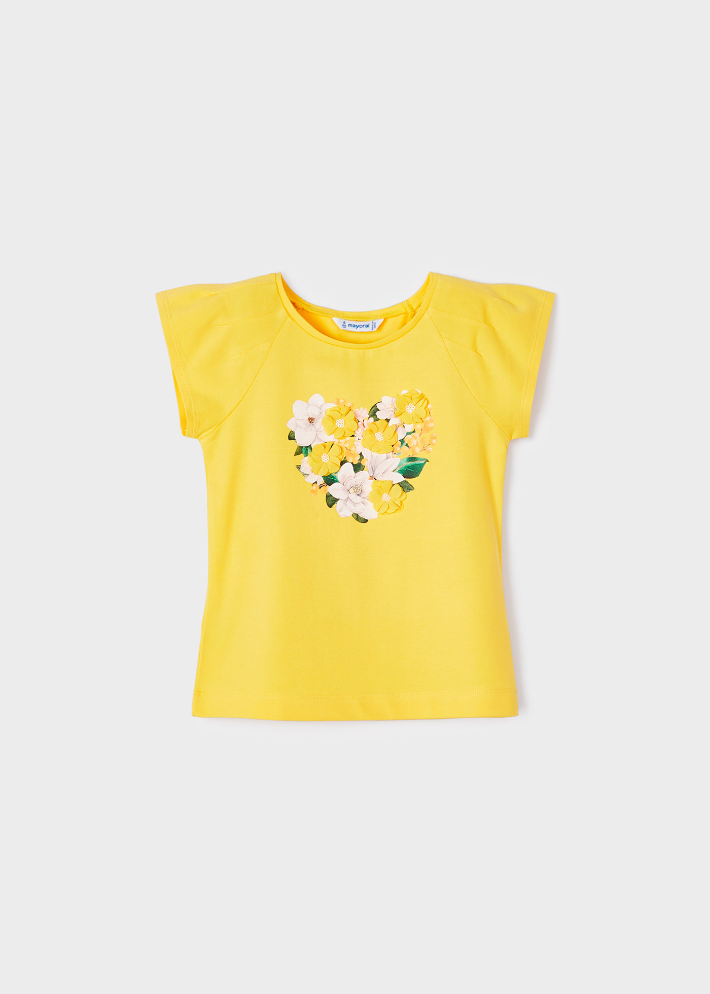 Camiseta de algodão de manga curta com estampa para meninas