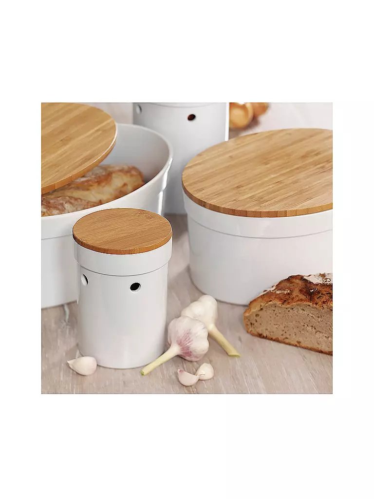 KELA Knoblauchtopf SALENA 12cm Keramik Weiss weiss