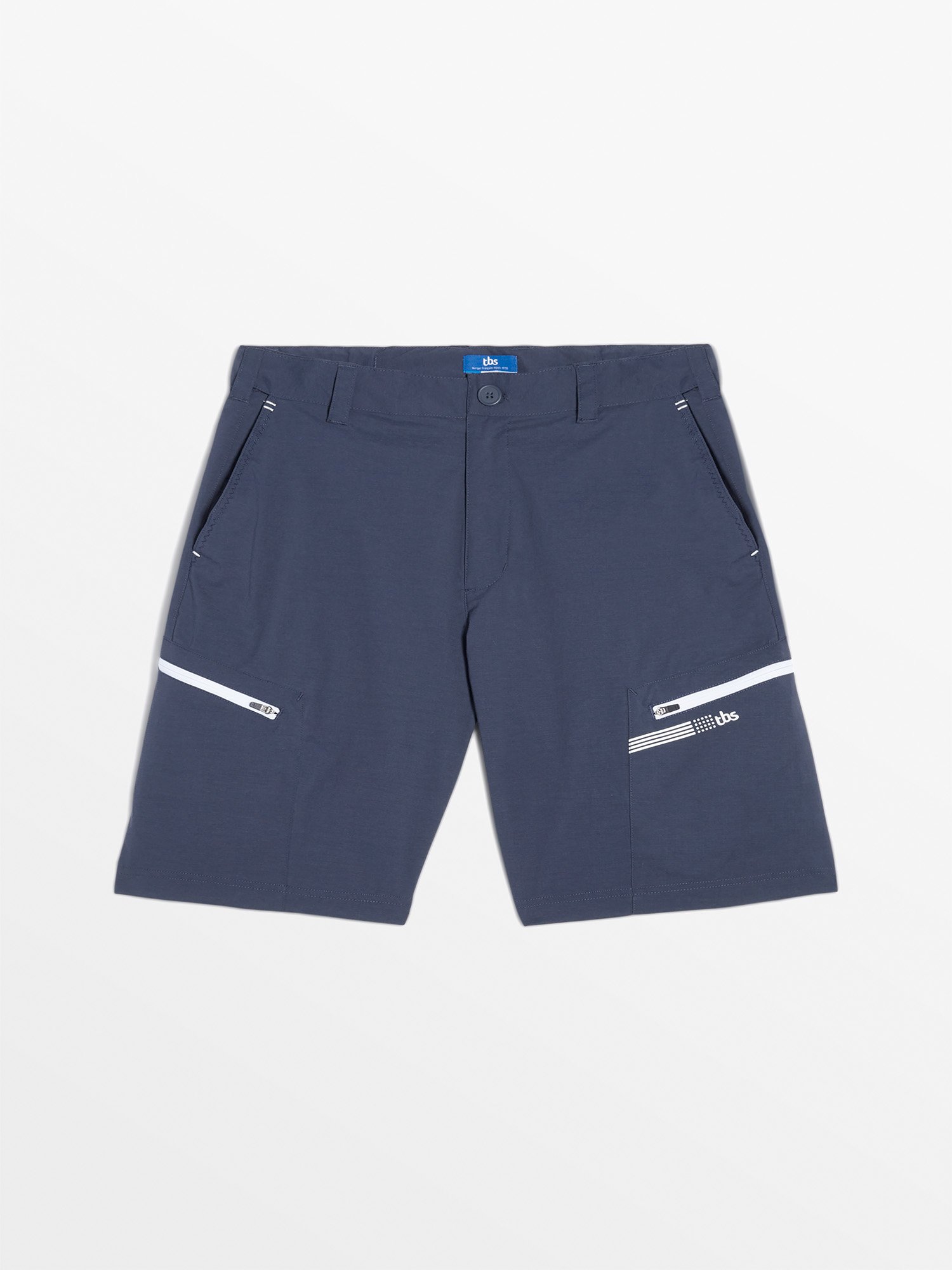Short Homme Ceinture Elastiquée Avec Poches Marine