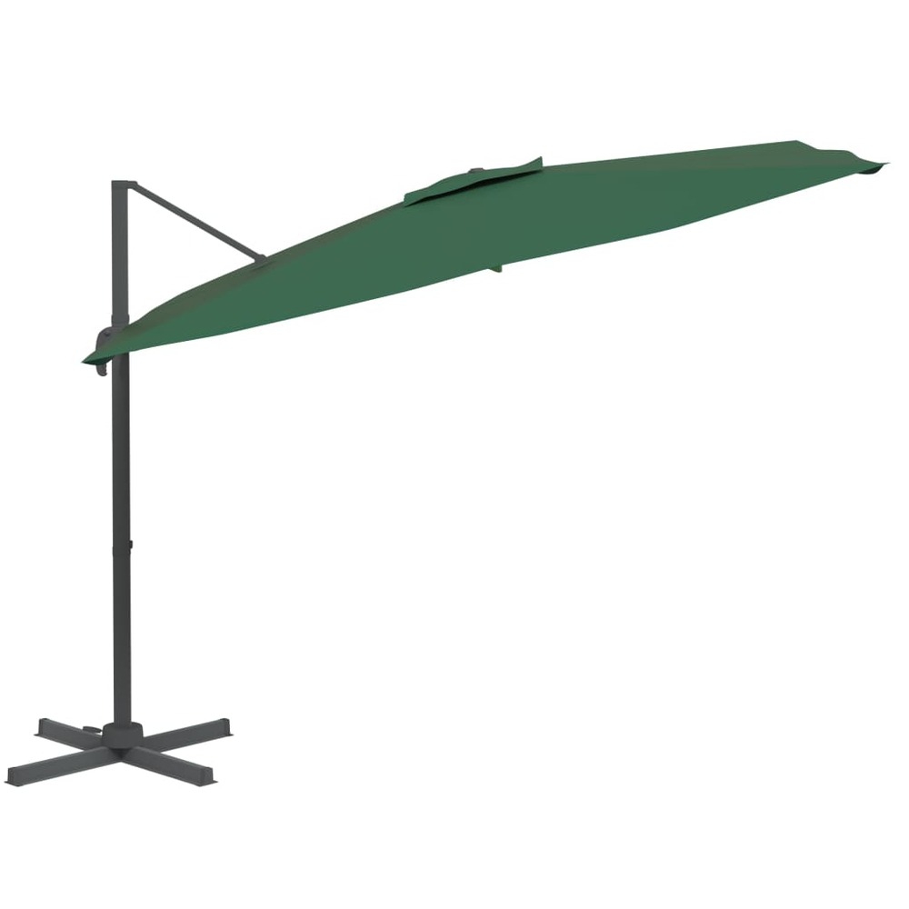Parasol meuble de jardin cantilever à led 400 x 300 cm vert