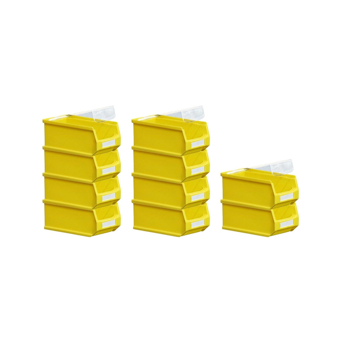 PROREGAL Value Pack 10 x Gele Opbergdoos 2.0 Met Deksel HxBxD 7,5 x 10 x 17,5 cm 0,8 Liter Opbergdoos