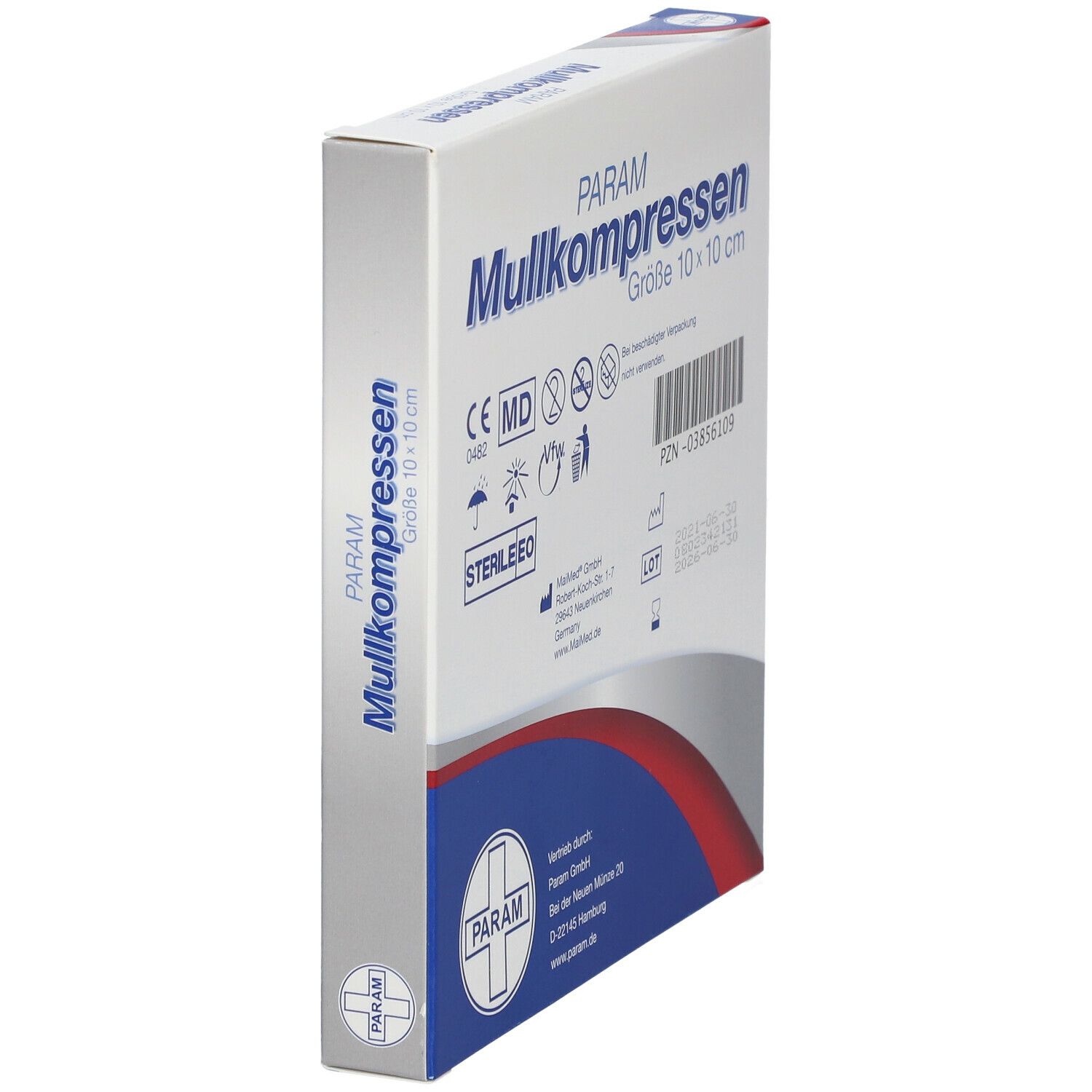 PARAM Mullkompressen 10 cm x 10 cm steril 8-fach