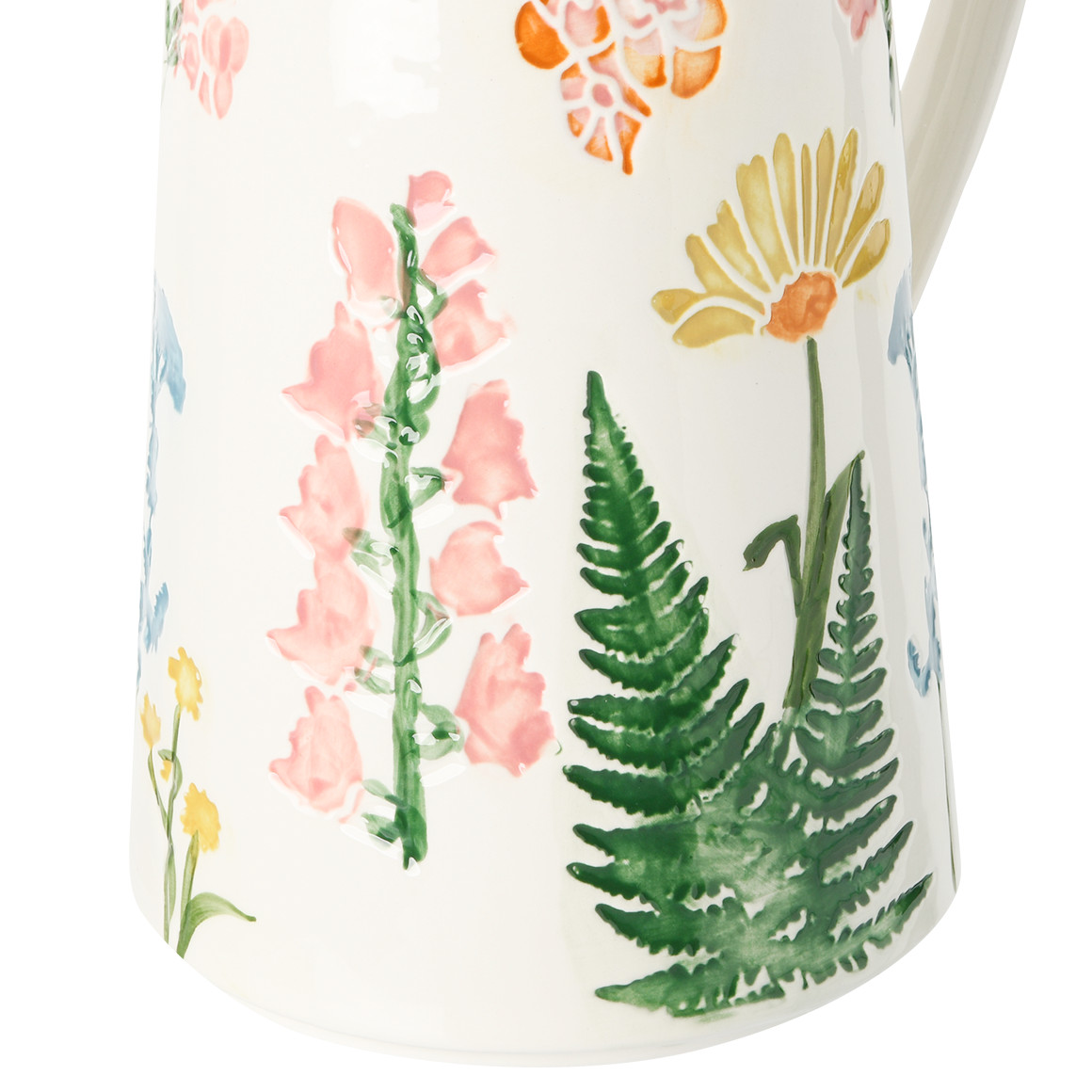 My Home Deko-Krug mit Blumen-Motiven weiss / bunt