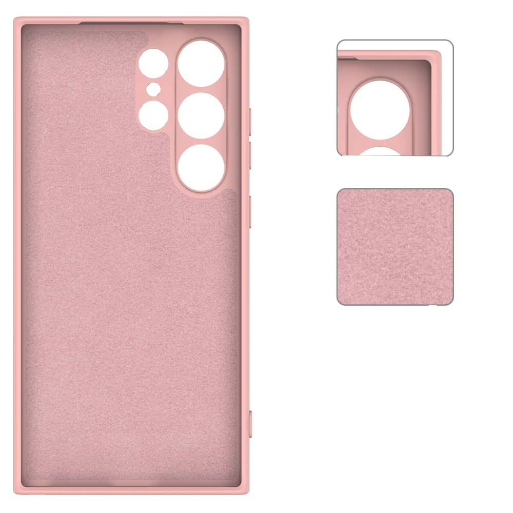 Samsung Galaxy S24 Ultra Silikon Case Hülle mit Kameraschutz   Trageschlaufe - Rosa