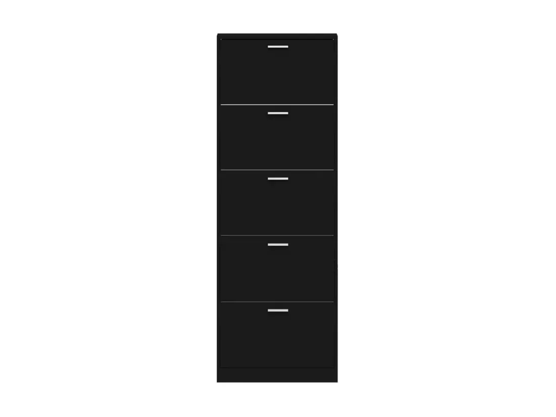 Armoire à chaussures Noir 59x17x169 cm Bois d'ingénierie