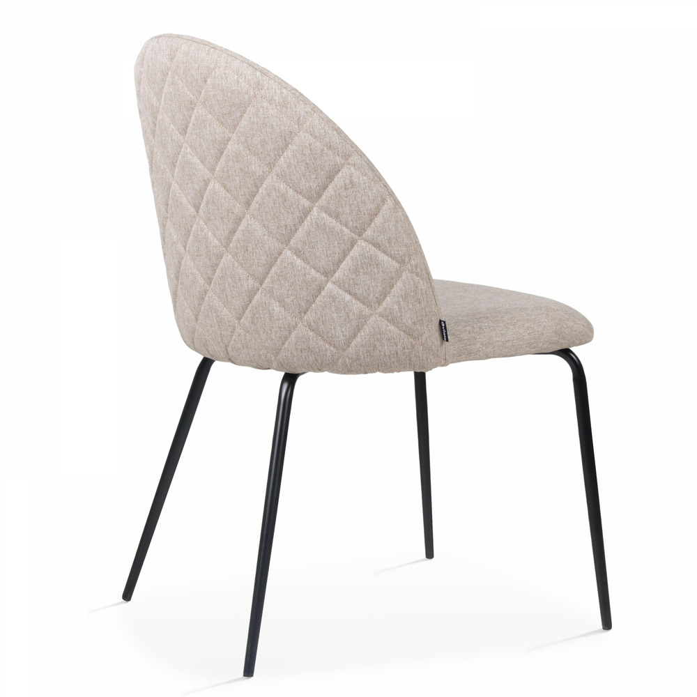 Lot de 4 chaises en tissu beige