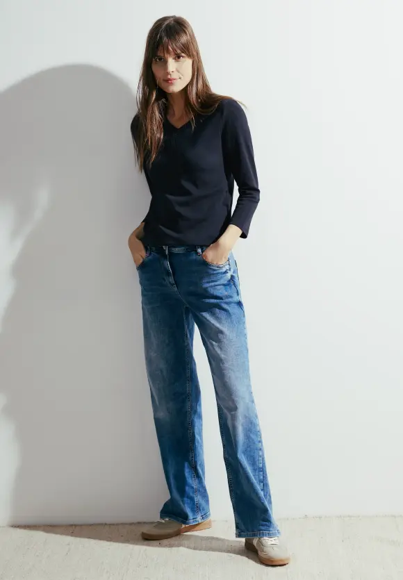 Basic Langarmshirt - universal blue