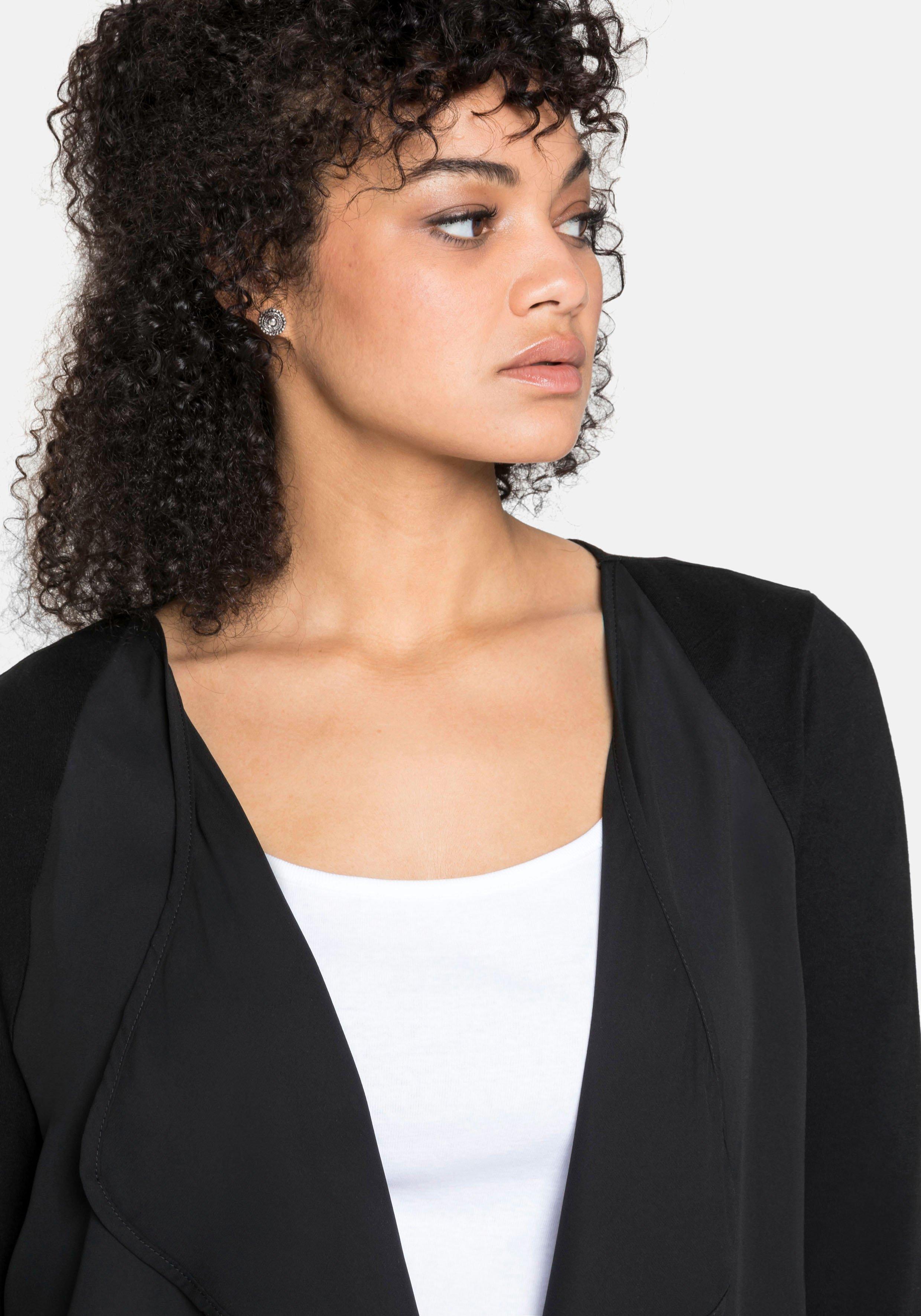 Bolero im Materialmix, mit Zipfelsaum