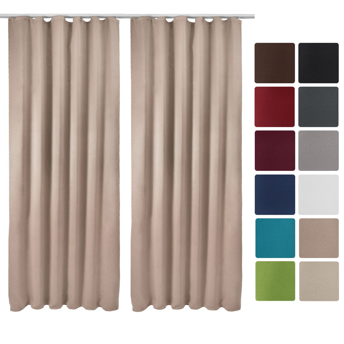 Beautissu Amelie BK gordijn met gerimpelde band 140x245cm Zand (set van 2)
