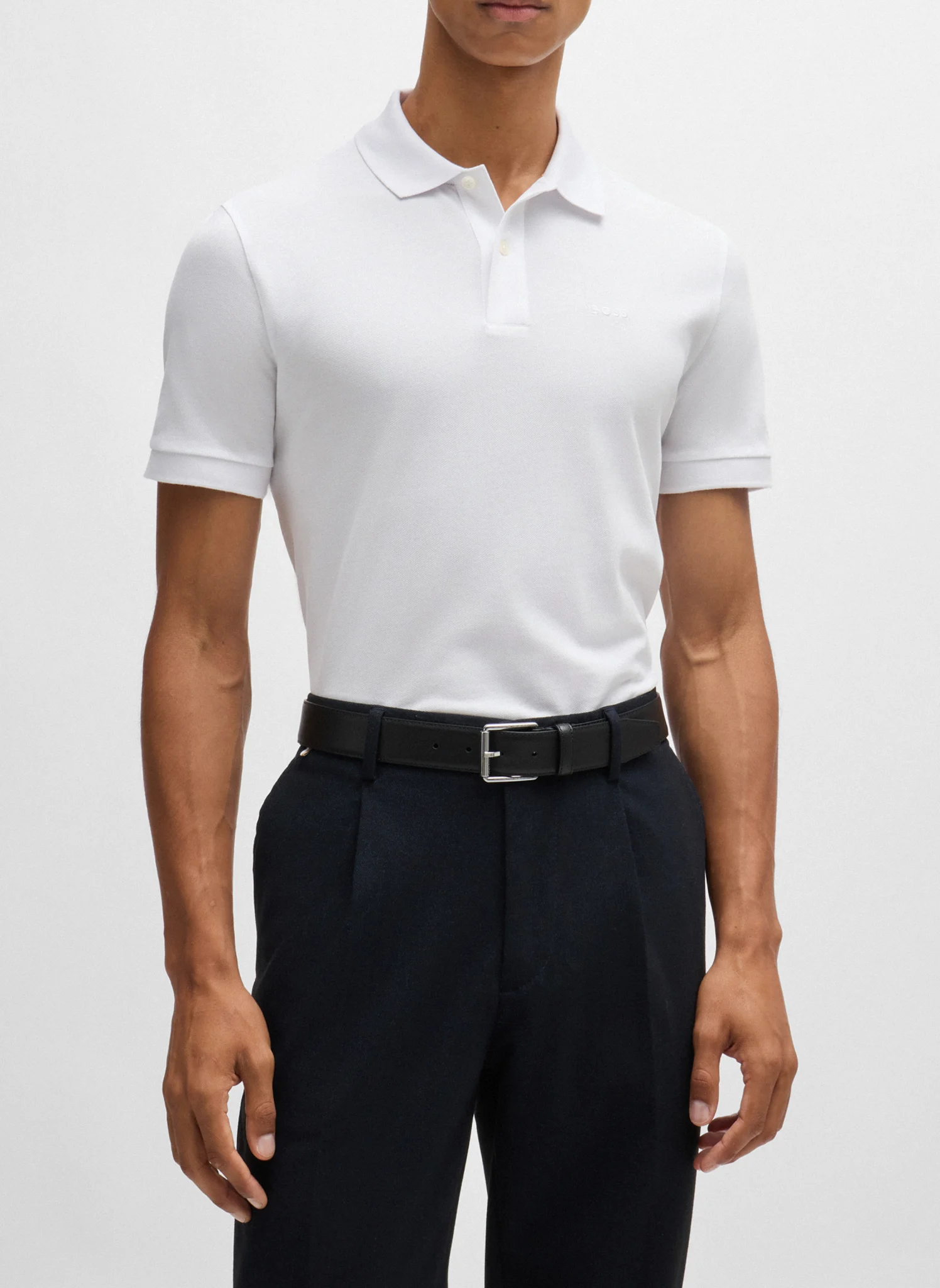 Polo regular-fit en coton bio| Blanc
