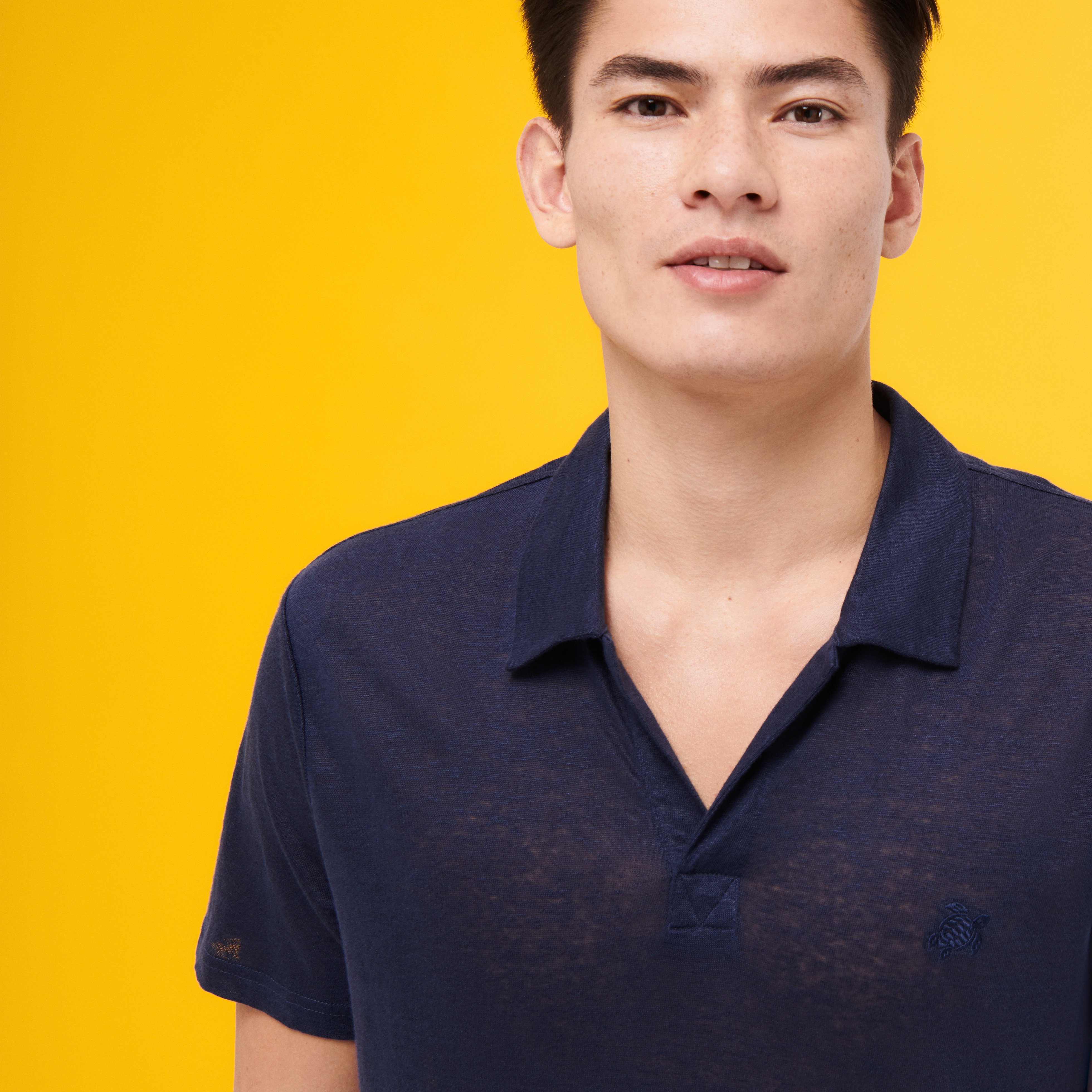 Polo en jersey de lin homme uni | Site Vilebrequin | PYRE9O00
