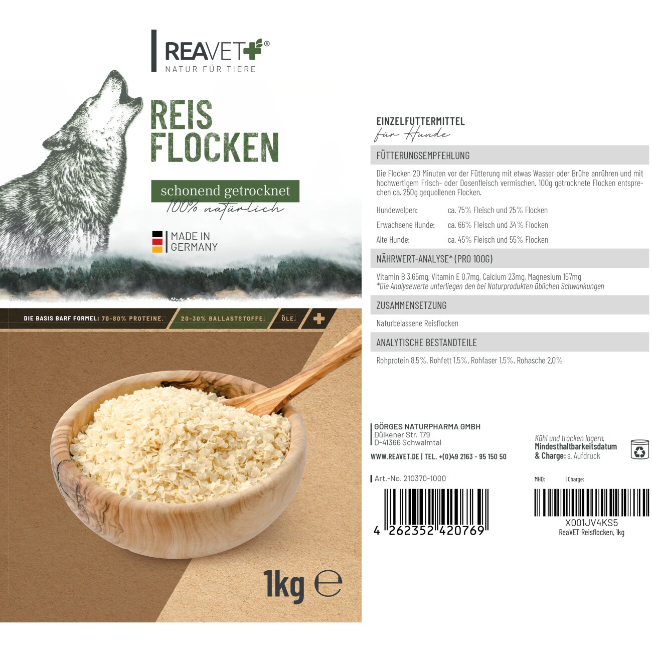 REAVET Reisflocken 1kg