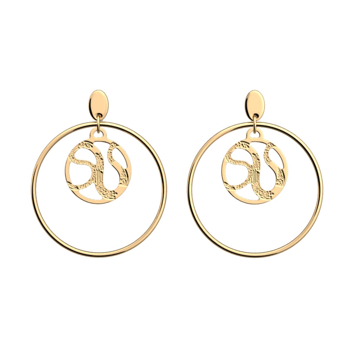 Boucles d'oreilles Les Georgettes Reptile dorées16/32mm