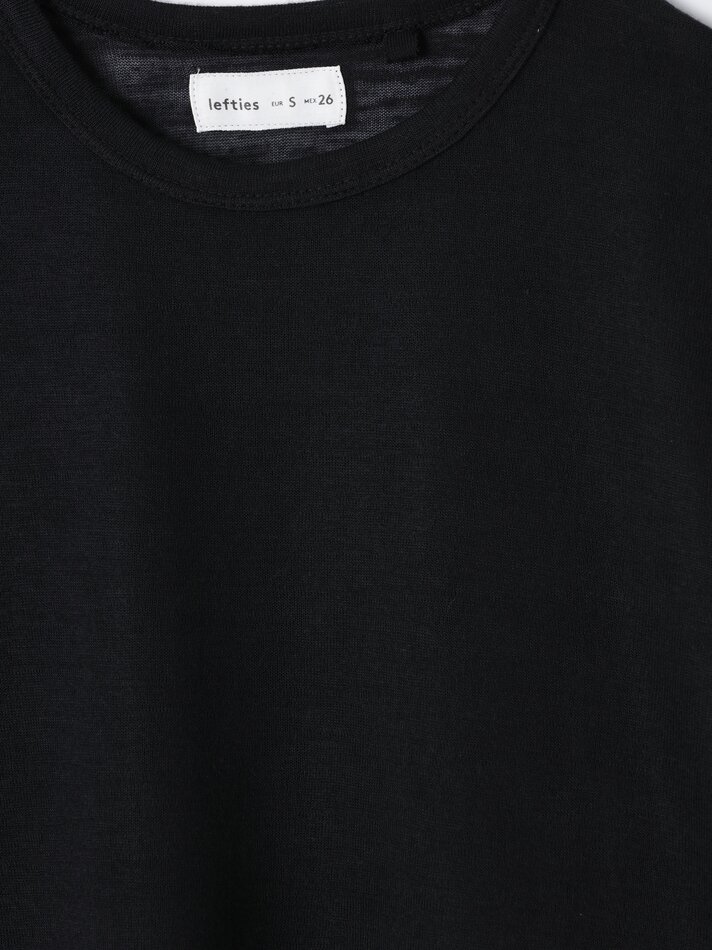 Camiseta com efeito linho - Preta