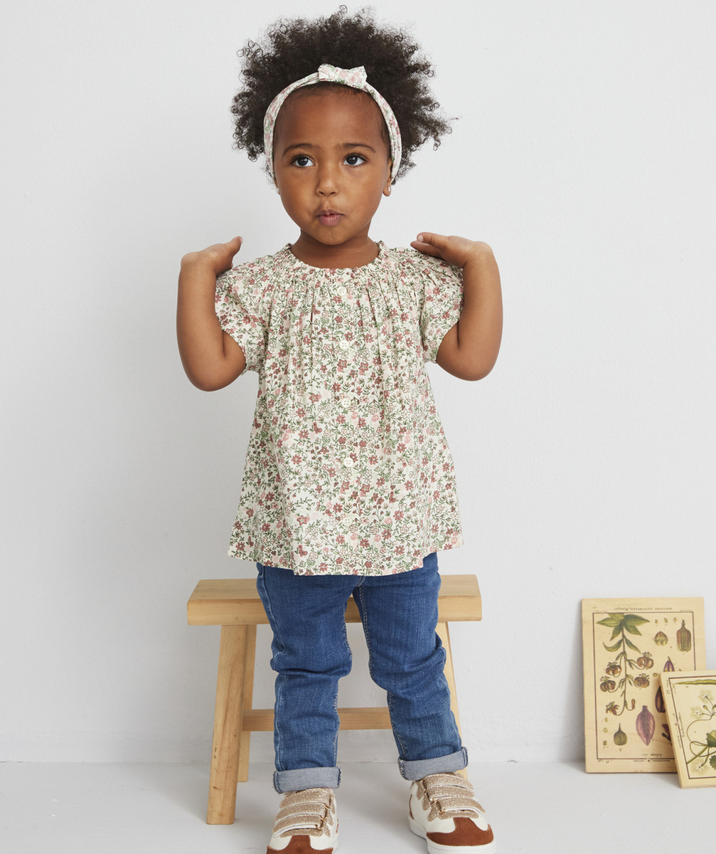 LA BLOUSE BLANCHE FLEURIE EN COTON