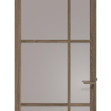 Arne & Bodil binnendeur ABE106 brons glas - donker eiken houtlook afwerking