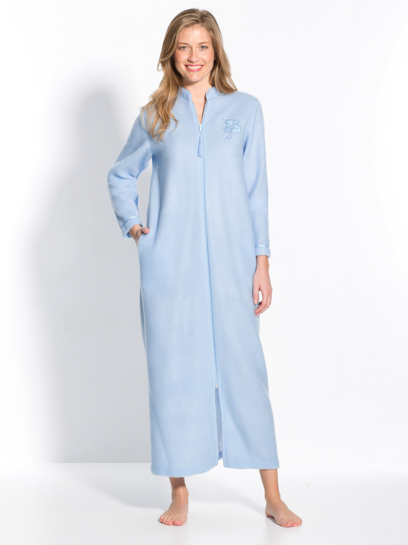 Robe de chambre zip molleton courtelle